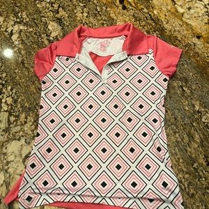 Girls golf T-shirt. Brand is Garb. Colors are bunk black and white. Size 5-6.